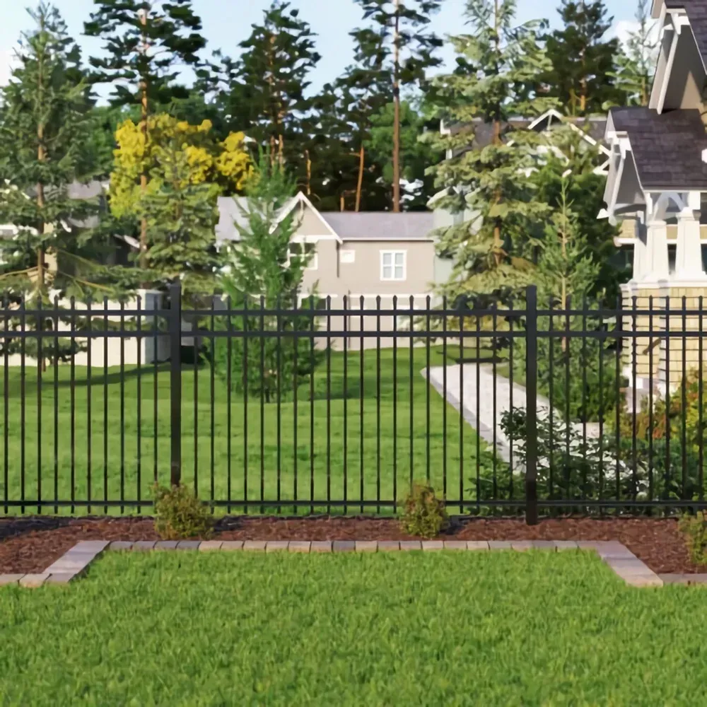 Aluminum 3 Rails Spear Top fence Application