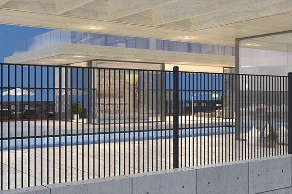 Black Aluminum Pool Fence Panels Application
