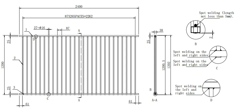 Aluminum Pool Fence Specification