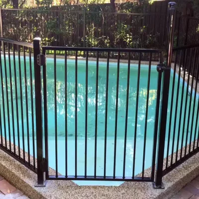 Black Aluminum Fence Pool Gate Application