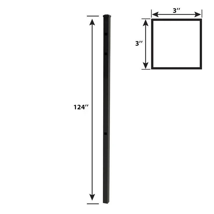 Black Aluminum Inground Post Details