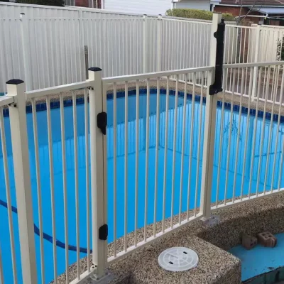 White Aluminum Swimming Pool Gate Application