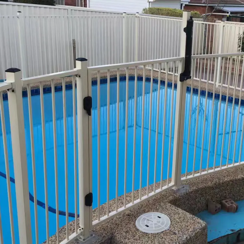 White Aluminum Swimming Pool Gate Application