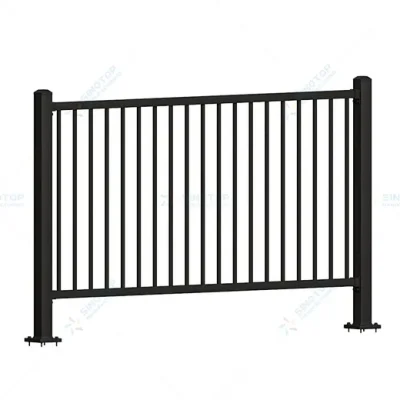 Black Ornamental Aluminum Flat Top Fence