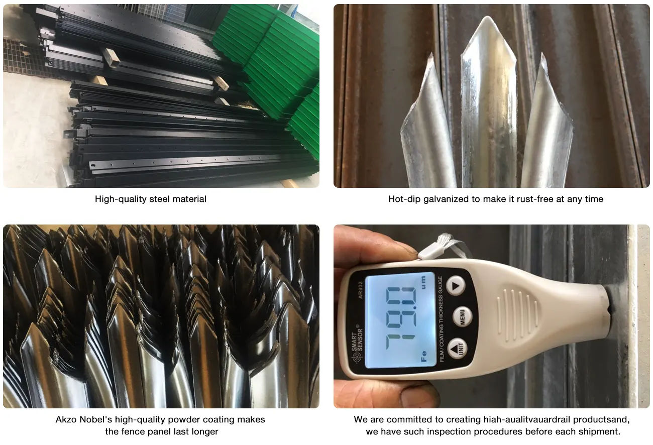 High Security Steel Palisade Fence Panel Features