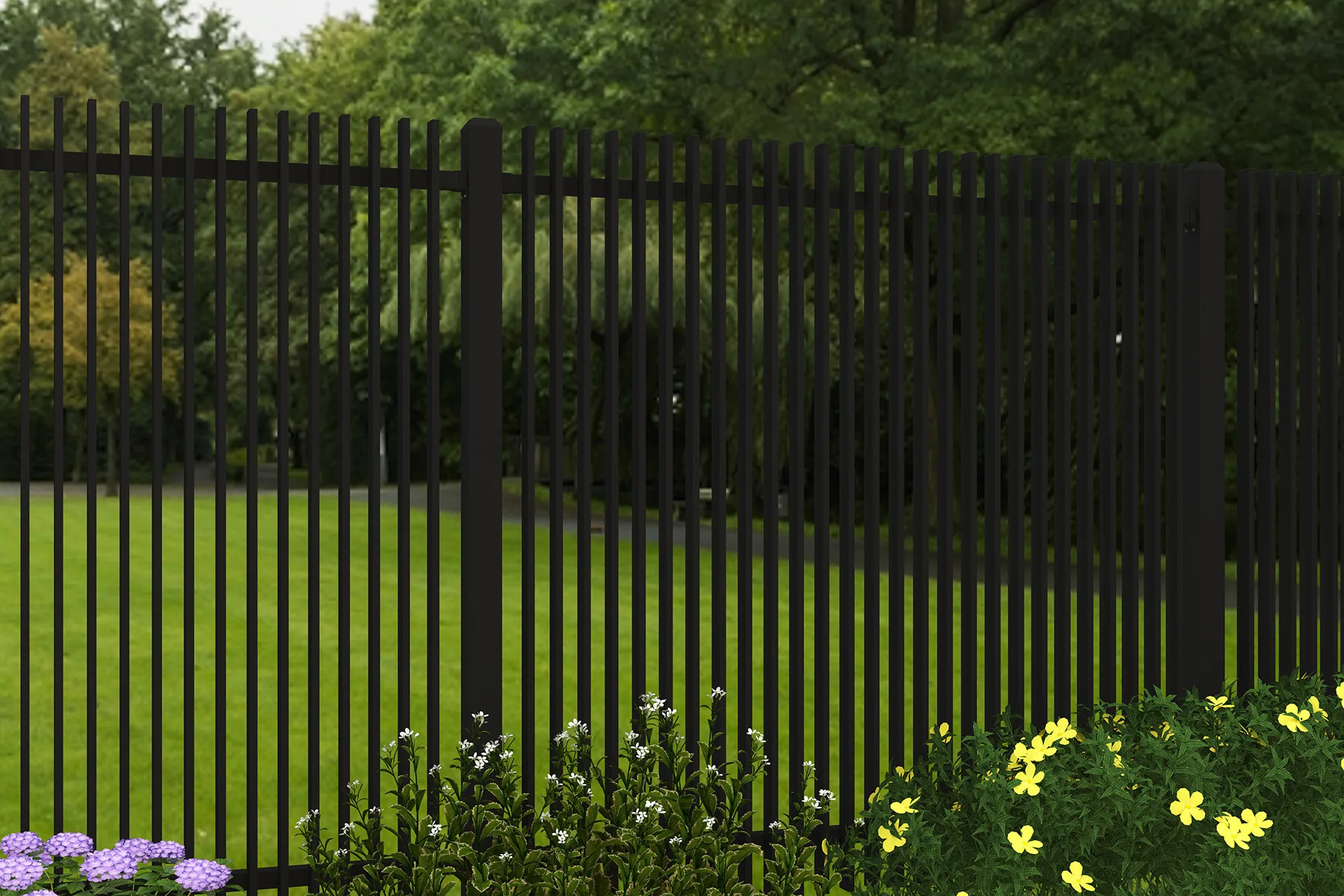 Metal Vertical Blade Fence Panel Application
