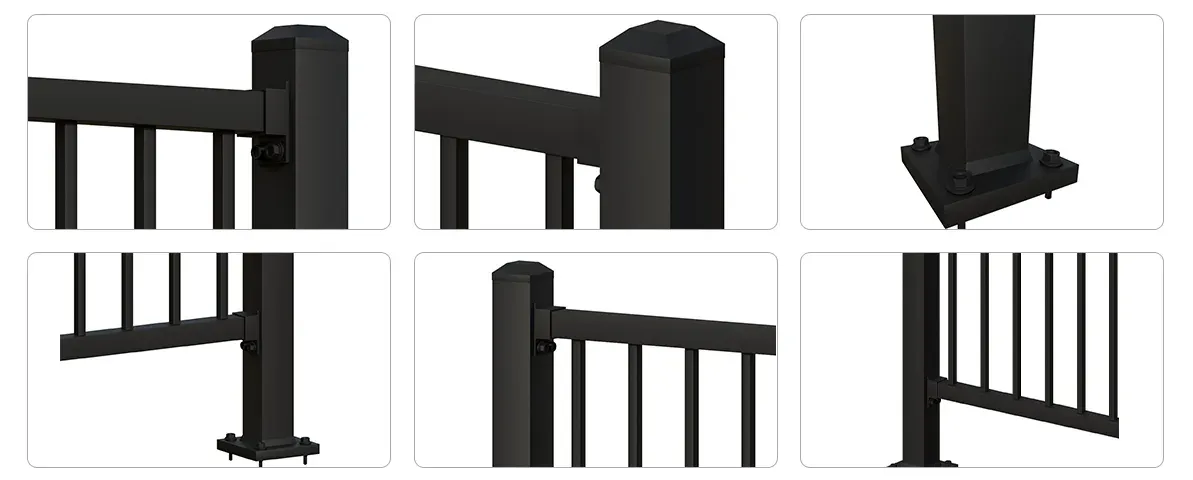Ornamental Aluminum Flat Top Fence Details 1