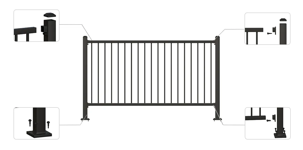 Aluminum Flat Top Fence Details