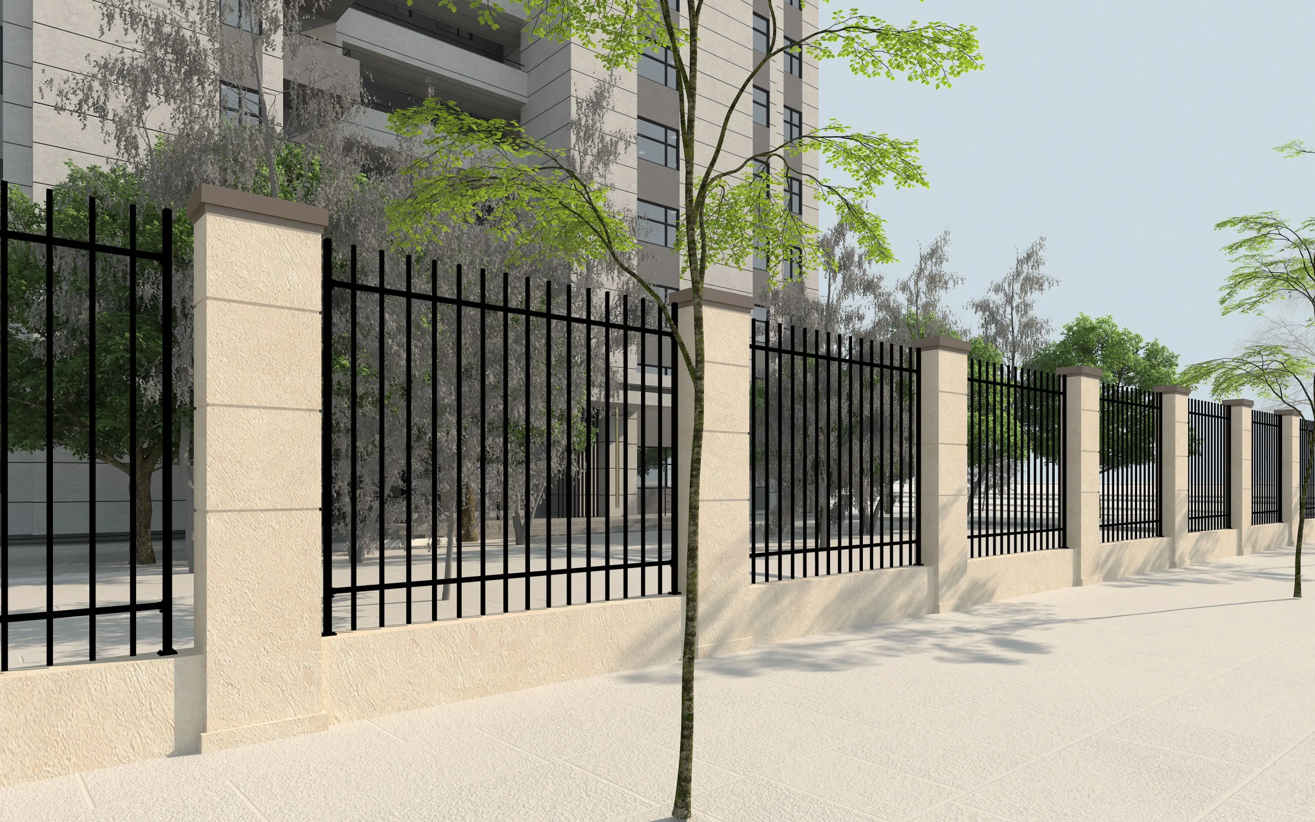 Steel Rod Top Fence in residential