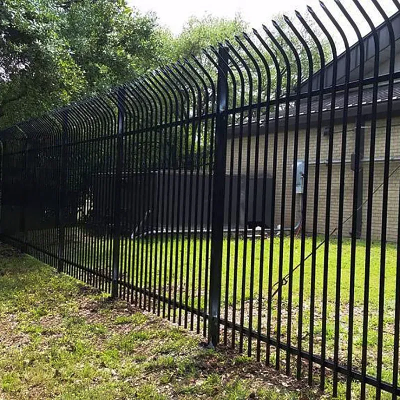 Steel Inground Post with Steel Welded Commercial Curved Spear Top Fence