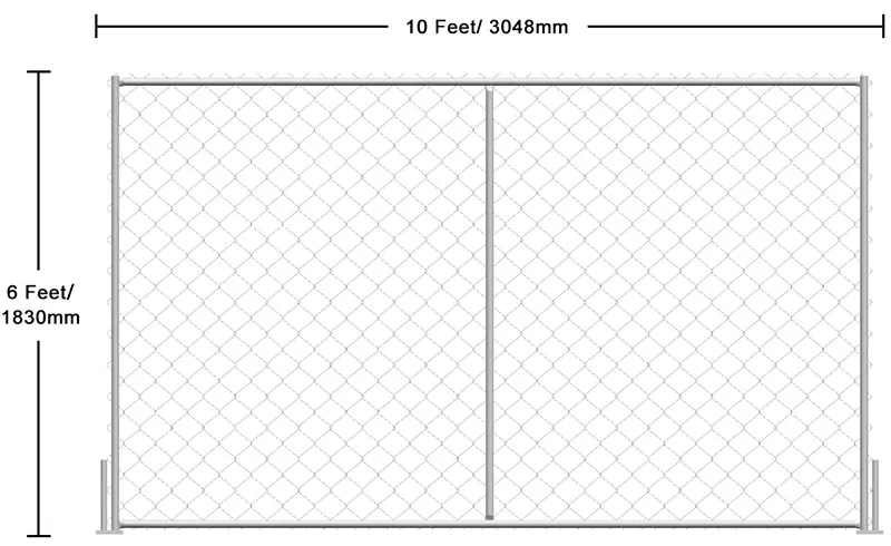 Temporary Chain Link Fence Panels size