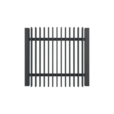 Black Powder Coated Blade Fence Gate