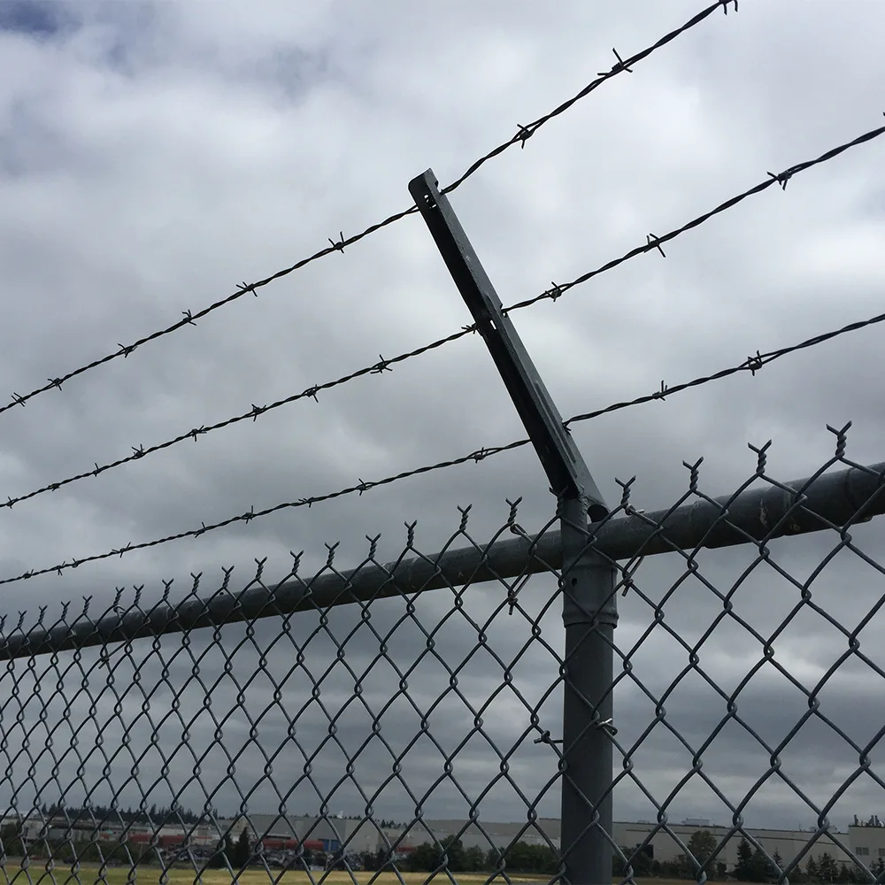 chain wire fencing with barbed wire