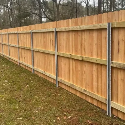 steel fence posts for wood fence application