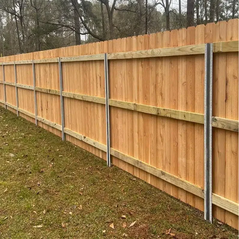steel fence posts for wood fence application