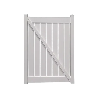 4' x 6' White Semi Privacy Single Vinyl Swing Gate