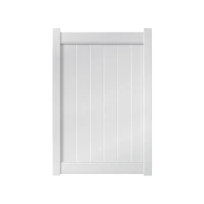 4’ x 6’ White Single Swing Vinyl Gate