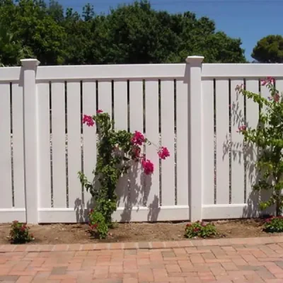 4ft White Semi PVC Fence in garden