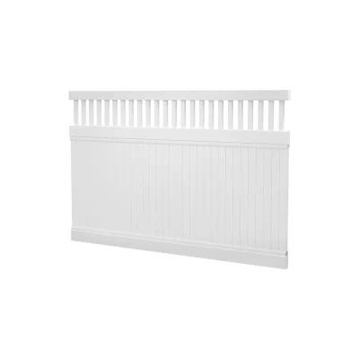 5ft Tall White Closed Vinyl Picket Privacy Fence PVC Fence Detail