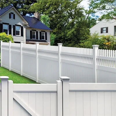 Straight Picket Top Vinyl Privacy Fence in residential