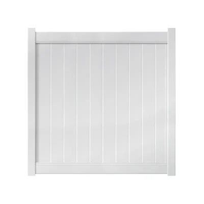 6’ x 6’ White Single Swing Vinyl Gate