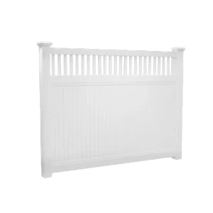 6ft Tall White Closed Vinyl Picket Privacy Fence