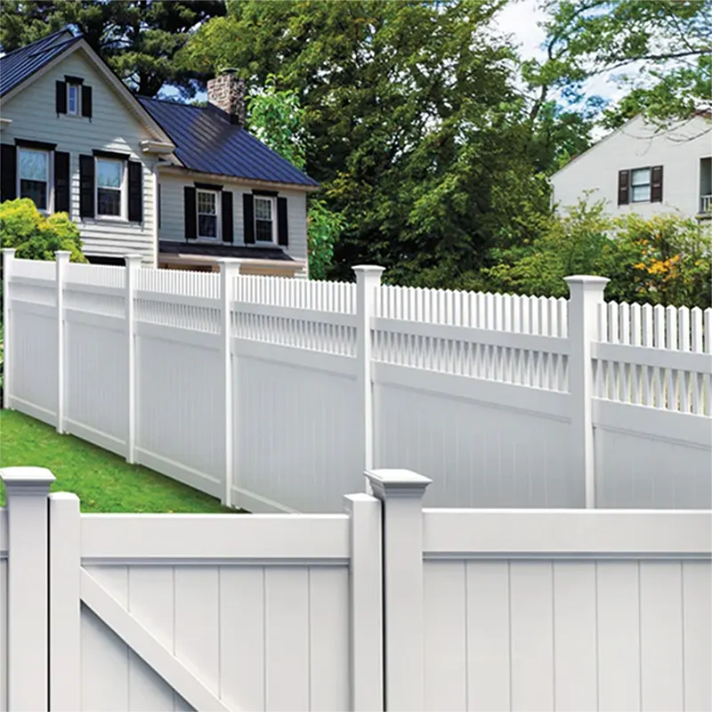 6ft Vinyl Privacy Fence Panel With Straight Picket Top Application