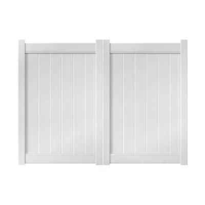 8' x 6' White Double Swing Vinyl Gate