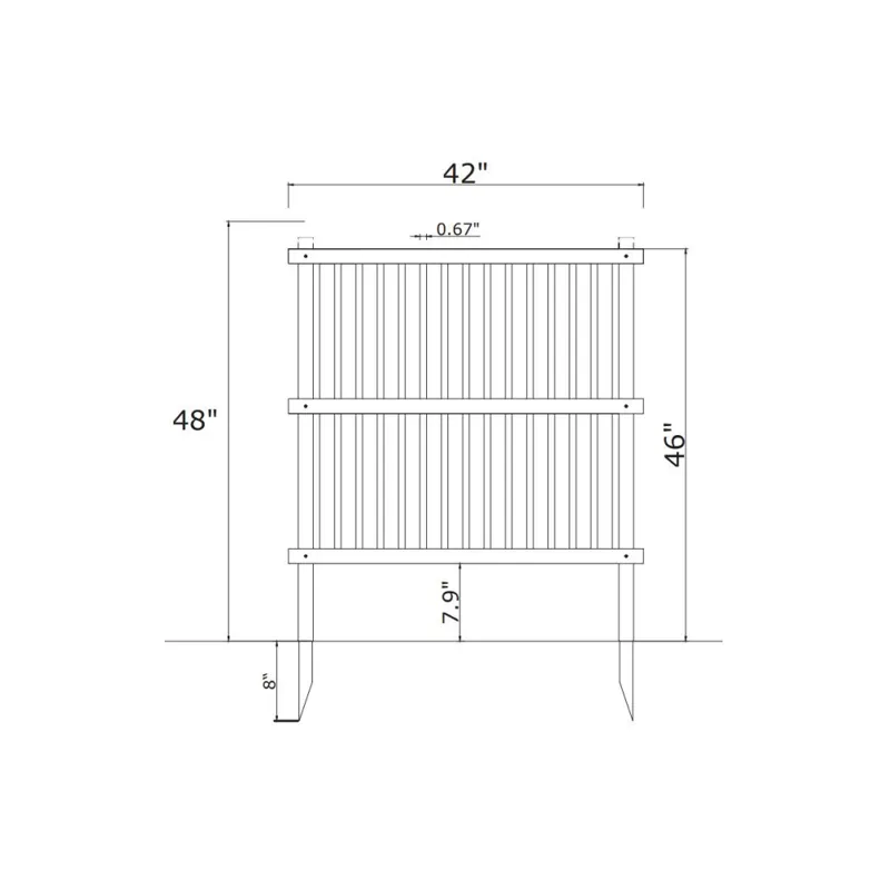 Premium Pvc Square Triangular Cap Fence Size