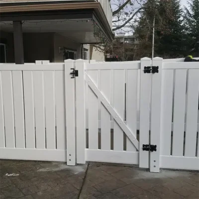 Semi Privacy Vinyl Swing Gate in Residential Use