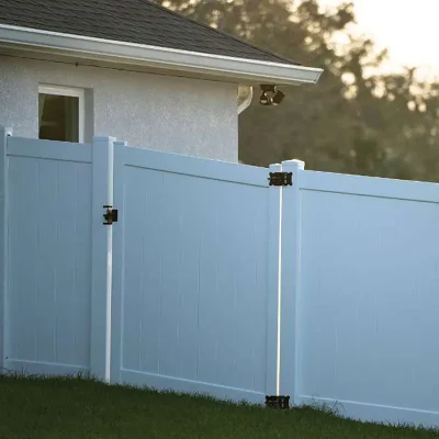 Single Swing Vinyl Gate with PVC Fence