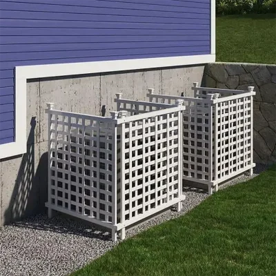 White Outdoor 3 Lattice PVC Privacy Screen