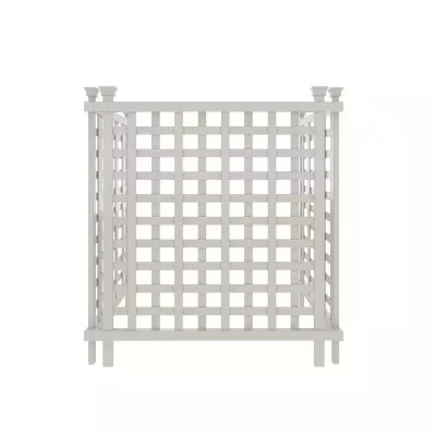 White Outdoor 3 Lattice Vinyl Privacy Screen