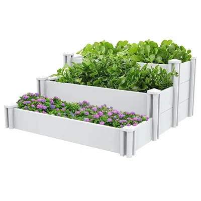 White PVC Screwless Planter Raised Beds