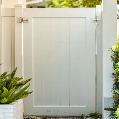 White Single Swing Vinyl Gate for garden
