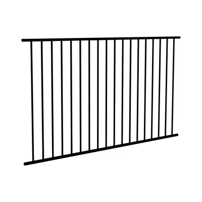2 Rail Flat Top Aluminum Fence Detail