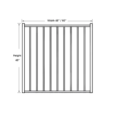 Flat Top Aluminum Gate Size