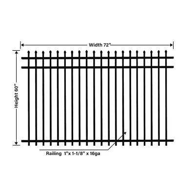 Powder Coated Residential Aluminum 3 Rail Press Point Fence