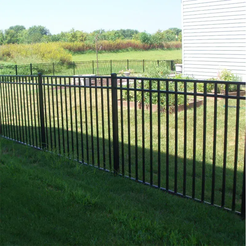 3 Rail Flat Top Aluminum Fence for garden