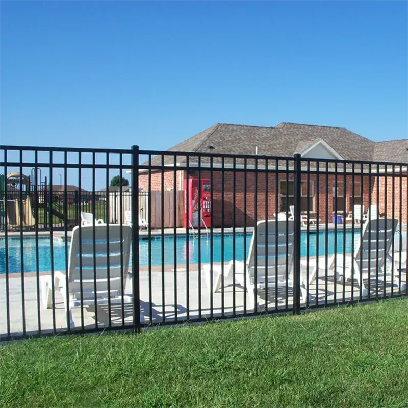 3 Rail Flat Top Aluminum Fence inresidential