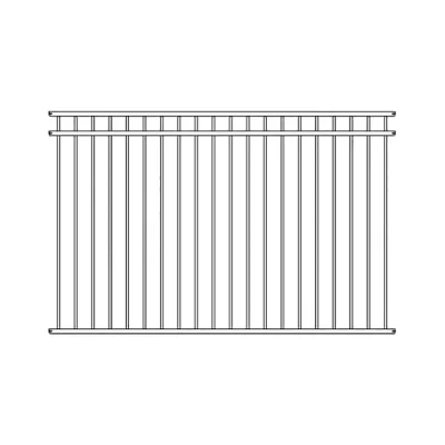 3 Rails Flat Top Aluminum Fence