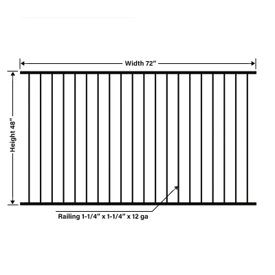 Aluminum Flat Top Fence Size