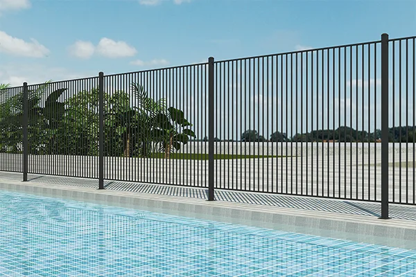 Aluminum Flat Top Fence near pool