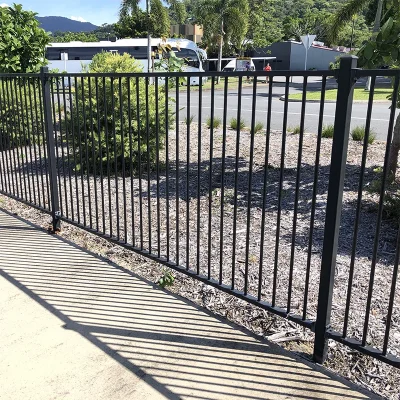 Aluminum Flat Top Fence near road