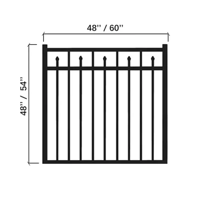 Aluminum Flat Top with Spear Gate Detail