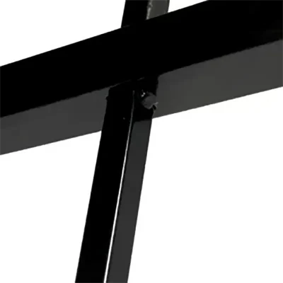 Black 3 Rails Flat Top Aluminum Fence Detail