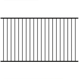 Black Powder Coated 2 Rail Flat Top Aluminum Fence