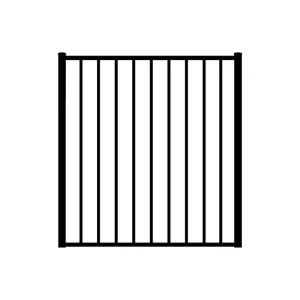 Black Powder Coated 2 Rail Flat Top Aluminum Gate