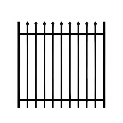Black Powder Coated 2 Rail Steel Press Point Gate