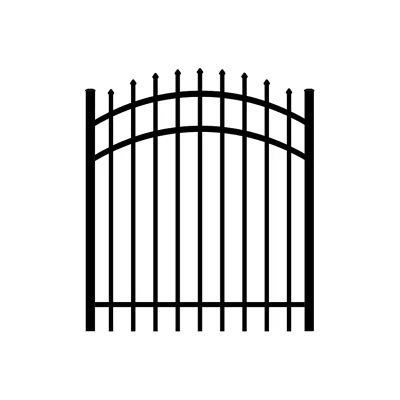 Black Powder Coated Steel Spear Top Rackable Gate